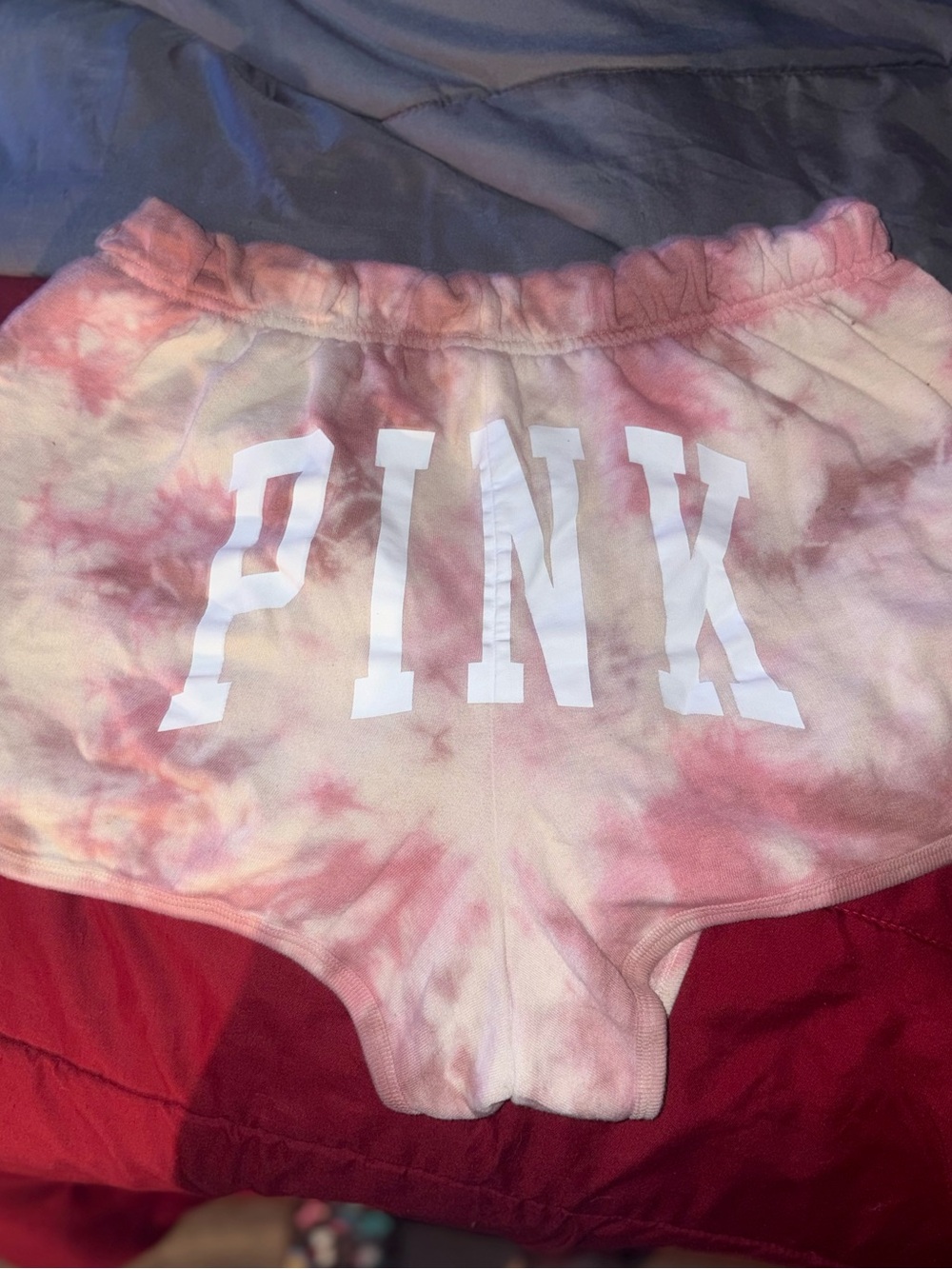 vs pink tye dye shorts